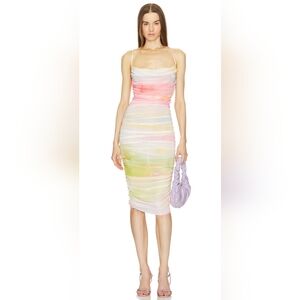Michael Costello midi dress, size small, in Watercolor Print